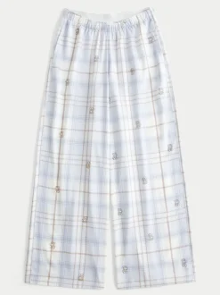 Hollister Flannel Check Pyjama Bottoms With Logo Waistband