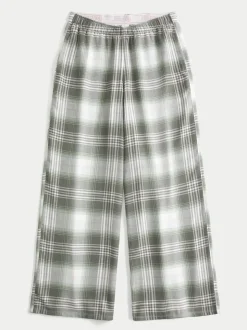 Hollister Flannel Check Pyjama Bottoms With Logo Waistband