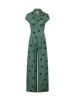 Hot Squash Green Jersey Wide Leg Jumpsuit