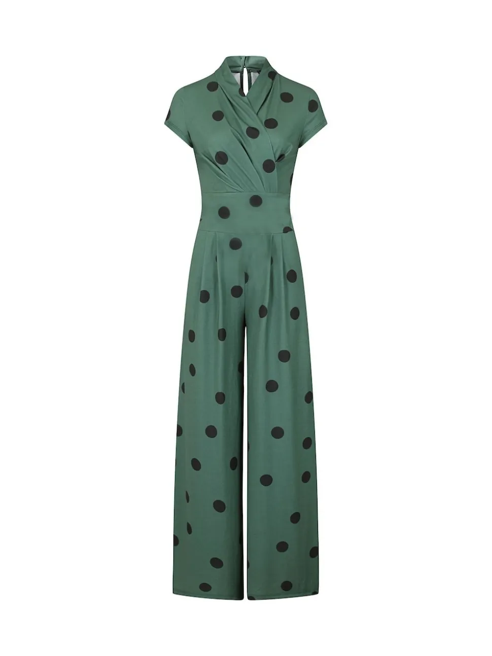 Hot Squash Green Jersey Wide Leg Jumpsuit