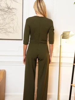 Hot Squash Green Smart Scuba Jumpsuit with Buttons