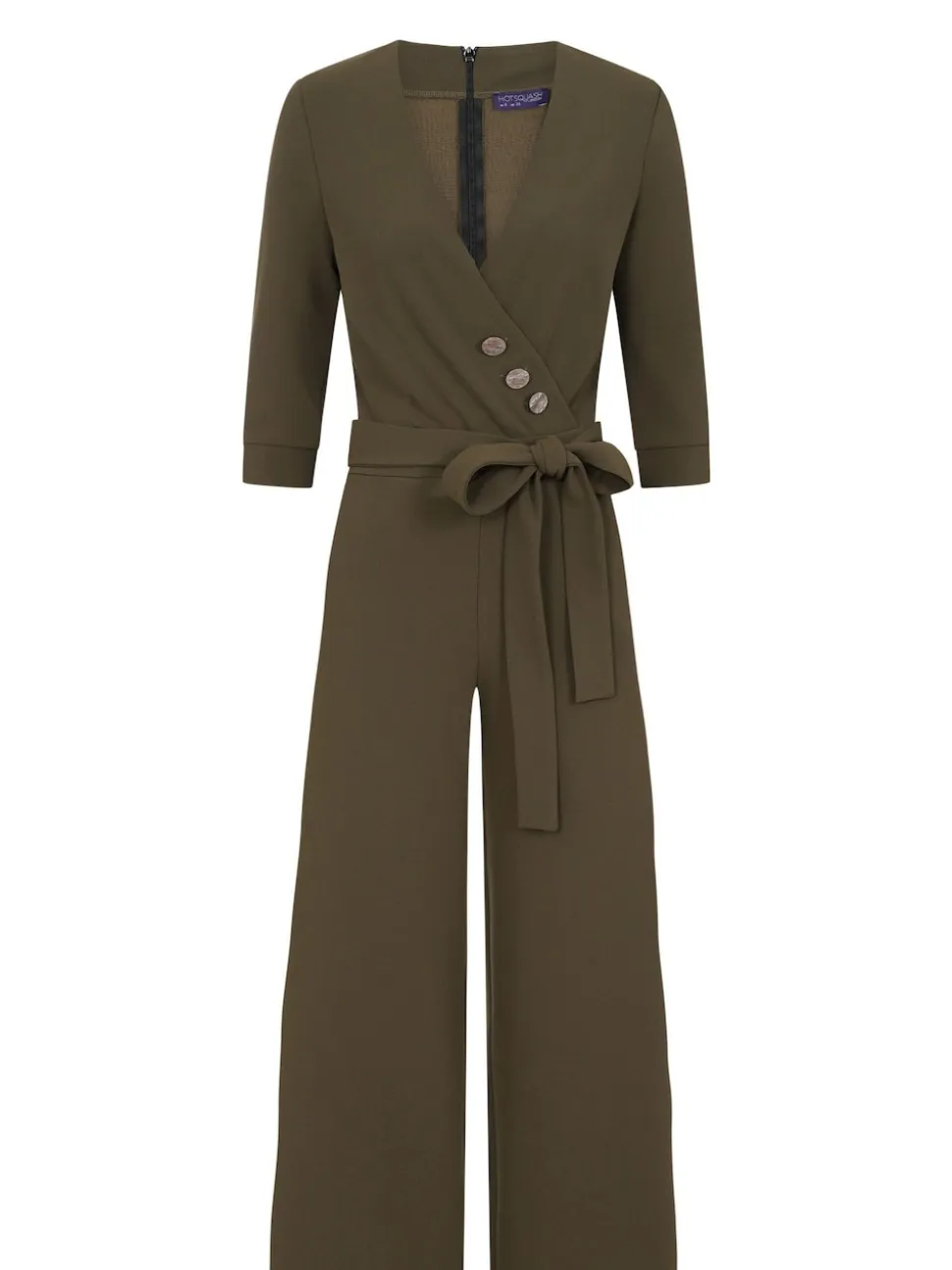 Hot Squash Green Smart Scuba Jumpsuit with Buttons
