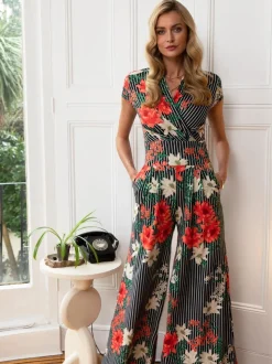 Hot Squash Petite Wide Leg Black Jumpsuit