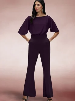 Hot Squash Purple Drop Shoulder Jumpsuit
