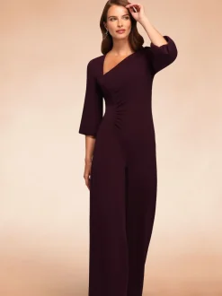 Hot Squash Ruched Jumpsuit with Sleeves