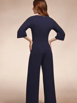 Hot Squash Ruched Jumpsuit with Sleeves