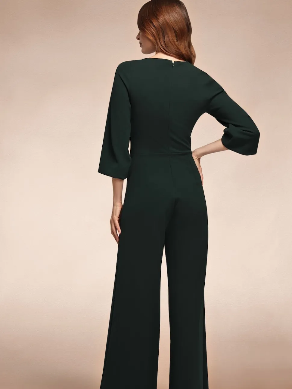 Hot Squash Ruched Jumpsuit with Sleeves