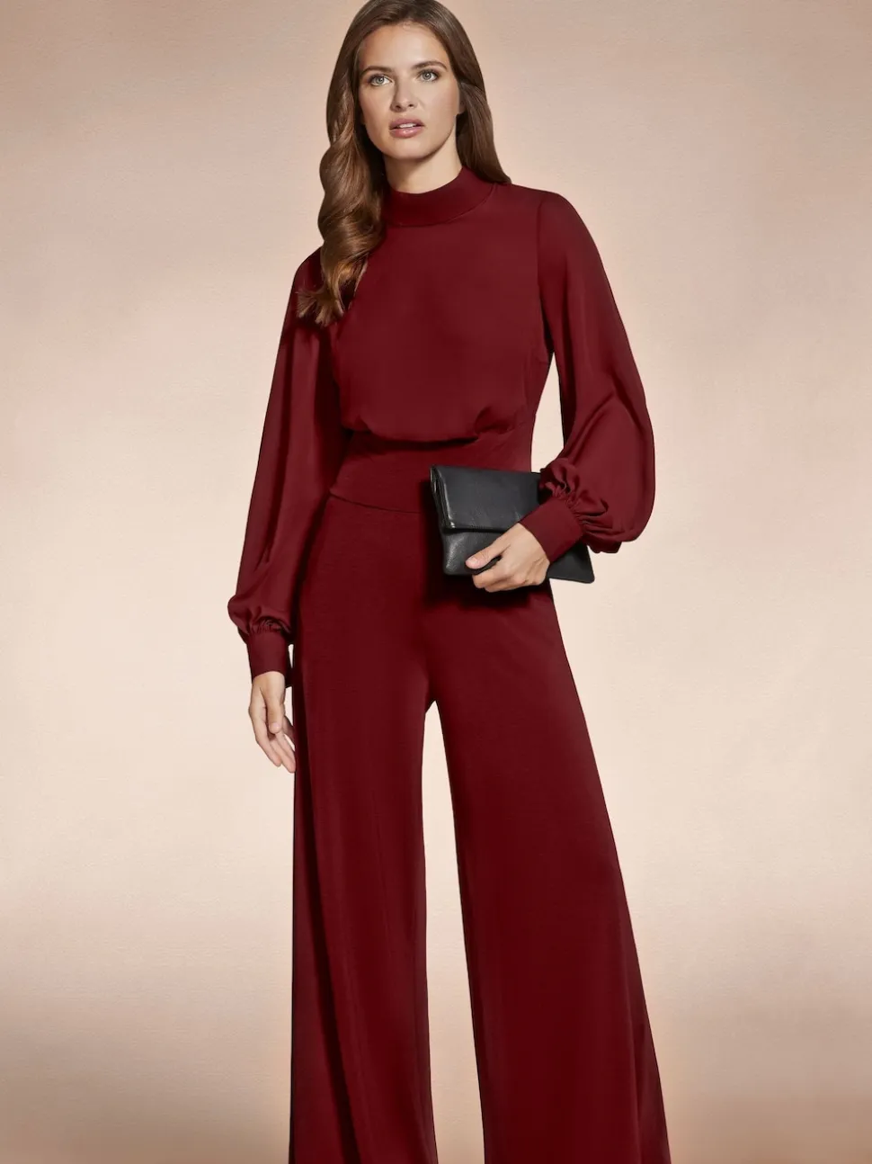 Hot Squash Wide Leg Jumpsuit with Blouson Sleeve
