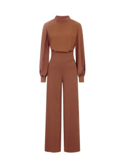 Hot Squash Wide Leg Jumpsuit with Blouson Sleeve