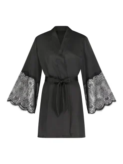 Hunkemöller Satin Kimono Black Robe