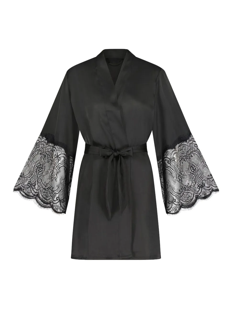 Hunkemöller Satin Kimono Black Robe