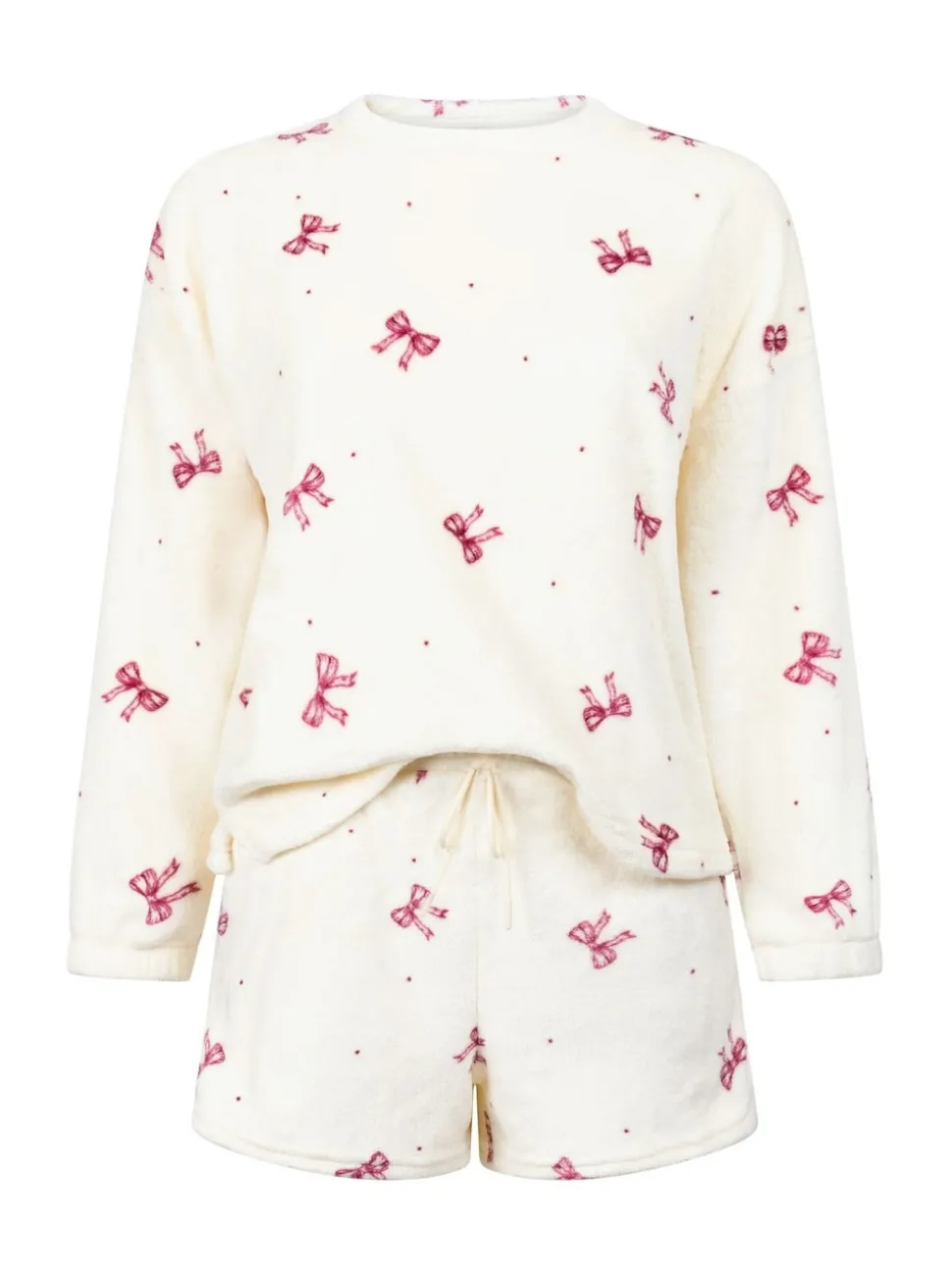 Hunkemoller Flannel Fleece White Pyjamas Set