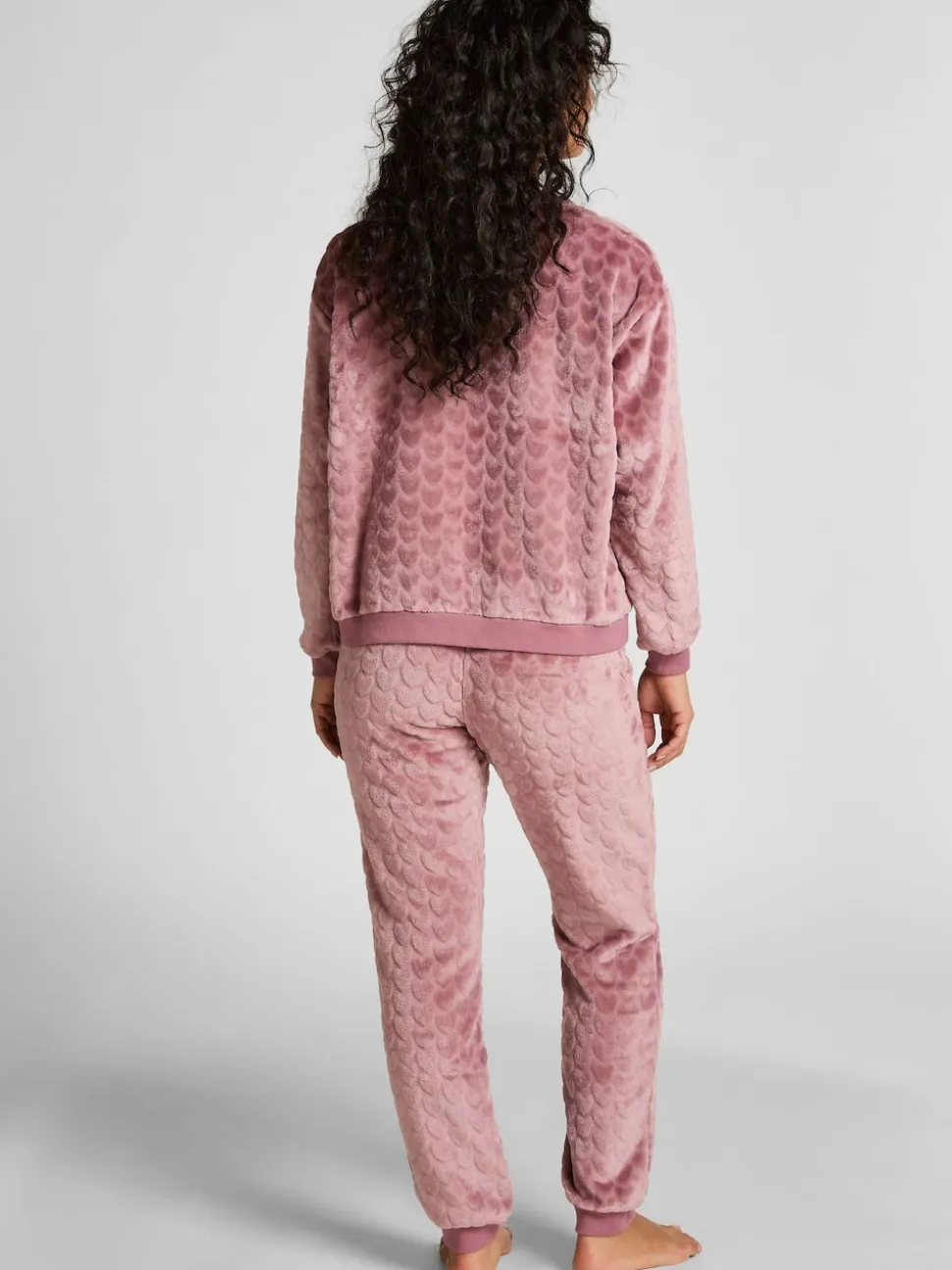 Hunkemoller Purple Fleece Heart Pyjamas Set