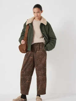 Hush Animal Print Jack Barrel Leg Pull On Trousers