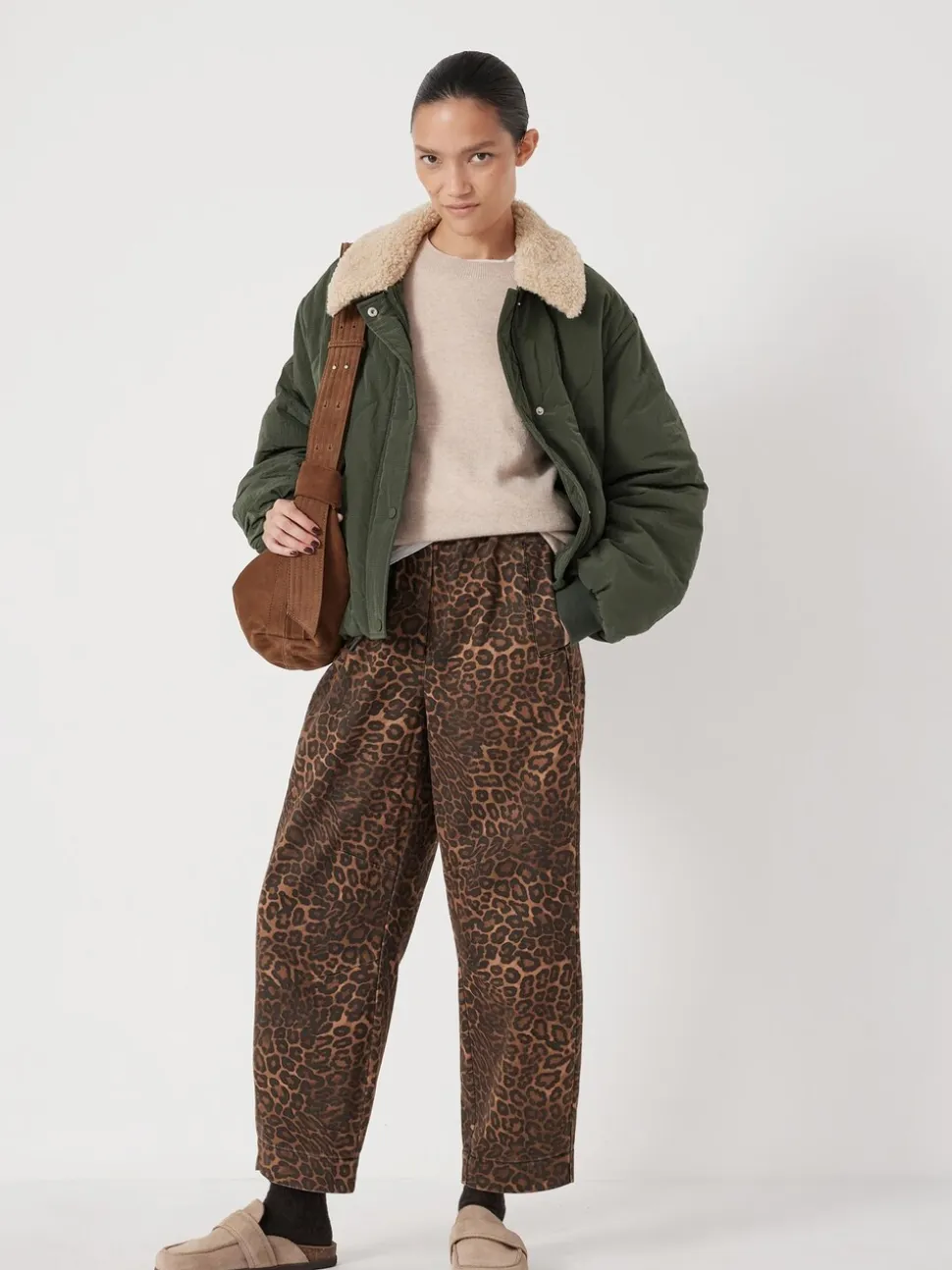 Hush Animal Print Jack Barrel Leg Pull On Trousers