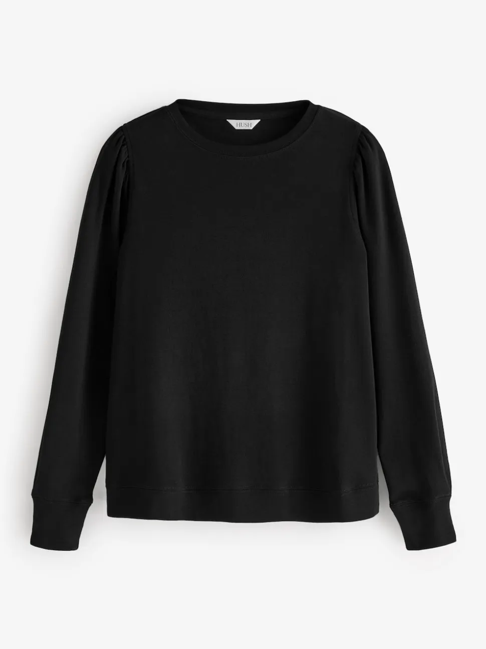 Hush Black Emily Puff Sleeve Jersey Top
