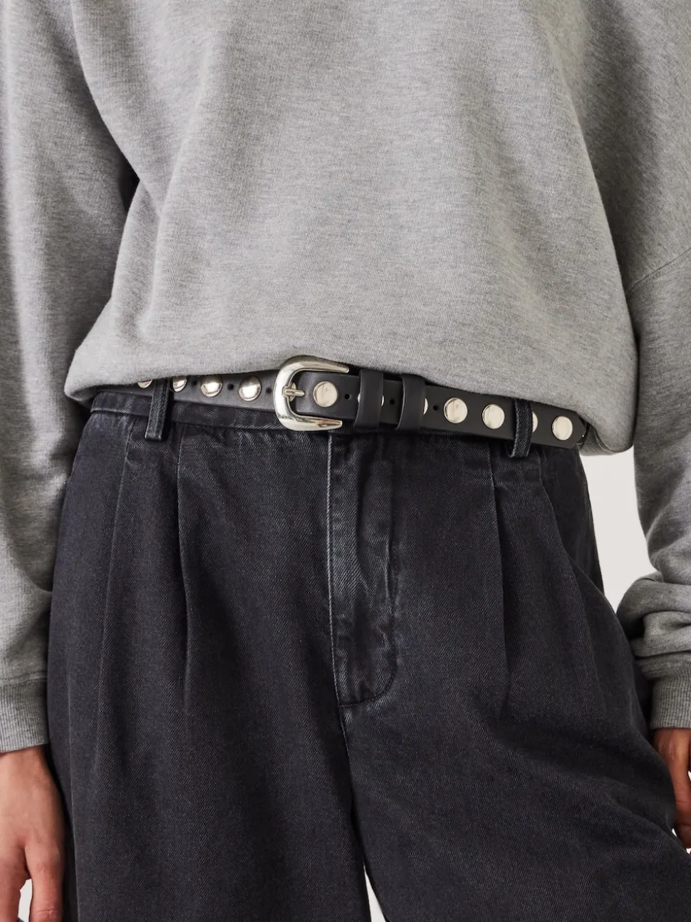 Hush Black Seren Studded Leather Belt