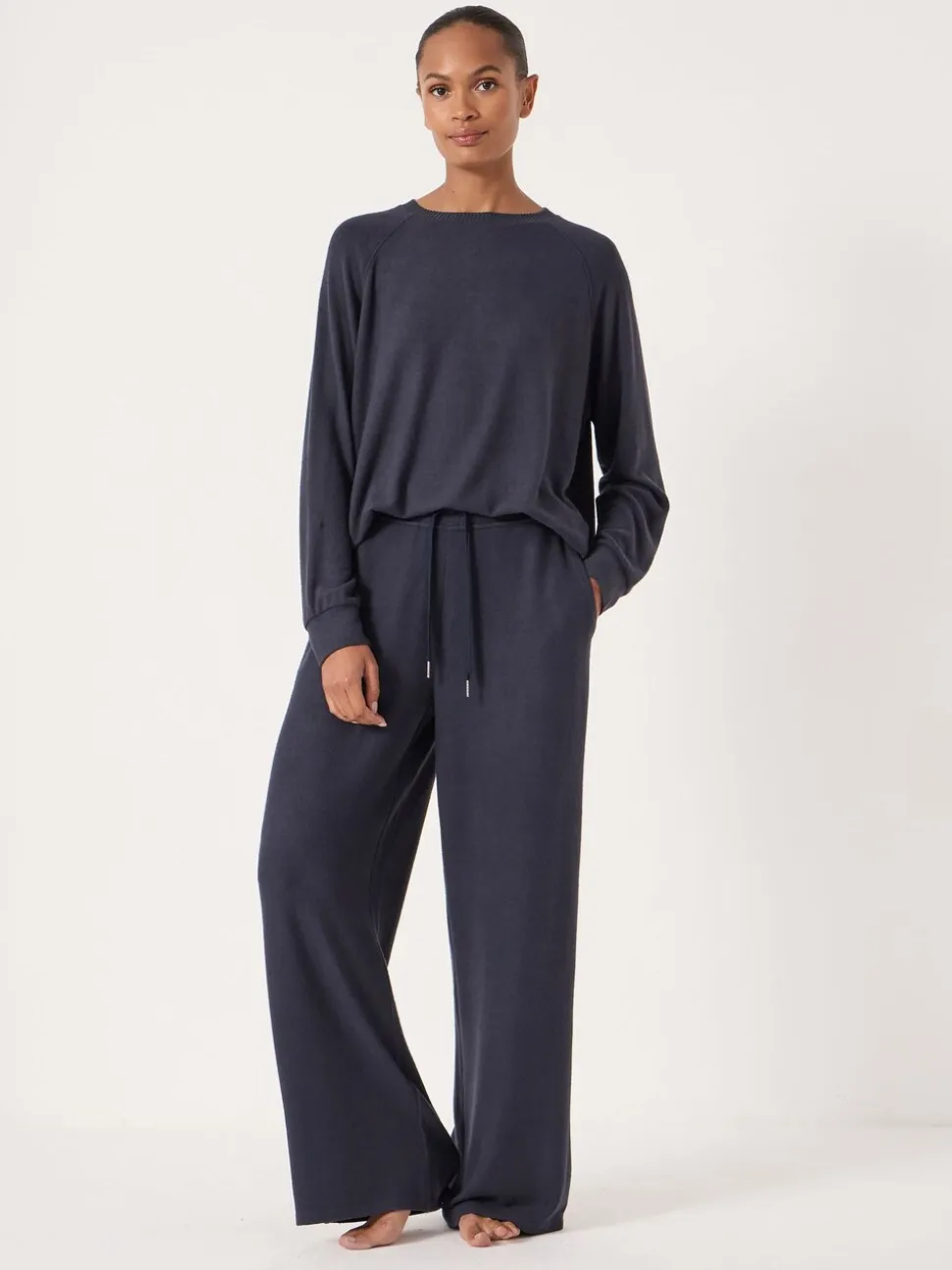 Hush Blue Elle Supersoft Wide Leg Joggers