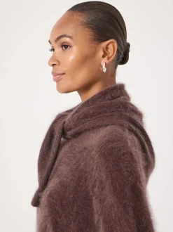 Hush Brown Brushed Cashmere Triange Scarf