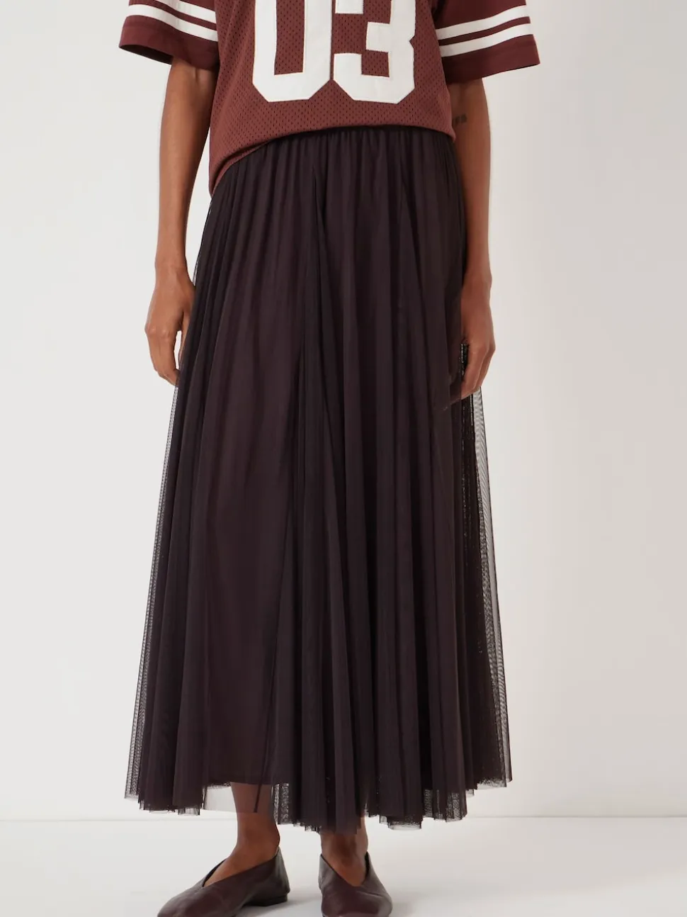 Hush Brown Millie Godet Skirt