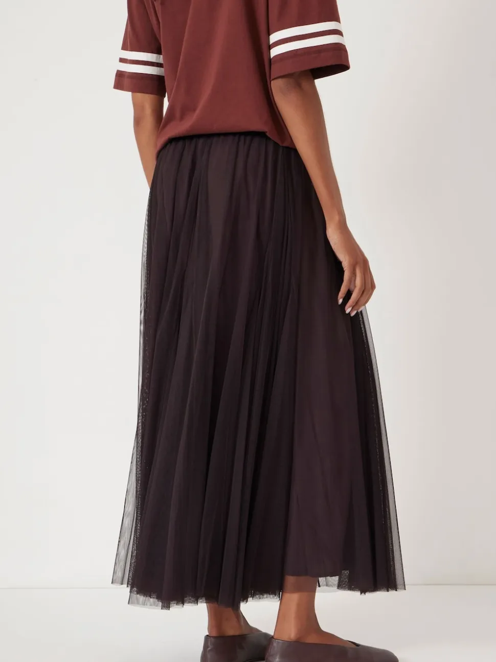 Hush Brown Millie Godet Skirt