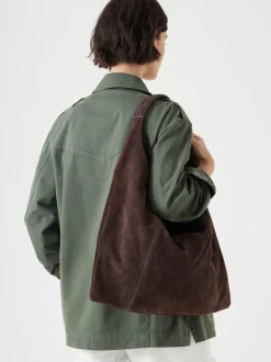 Hush Brown Suede Hobo Tote Bag
