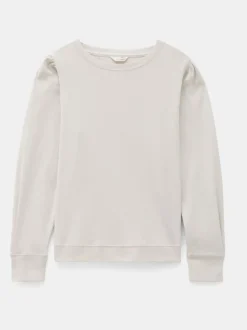 Hush Cream Emily Puff Sleeve Jersey Top