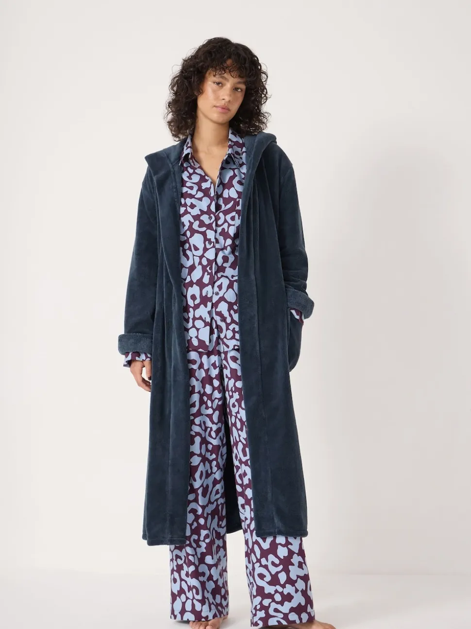Hush Green Fluffy Hooded Dressing Gown