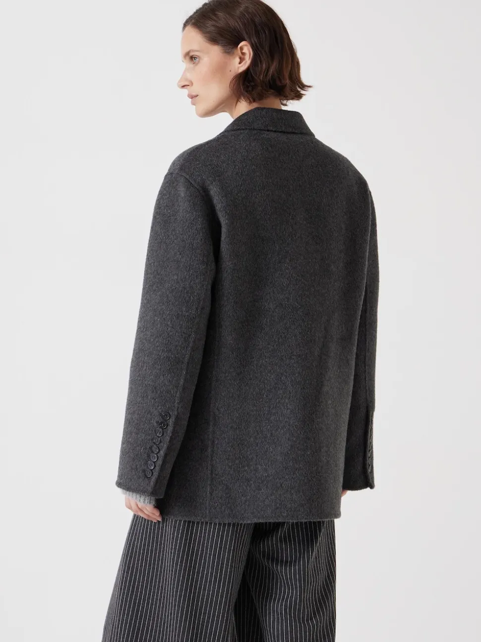 Hush Grey Pure Wool Double Faced Blazer