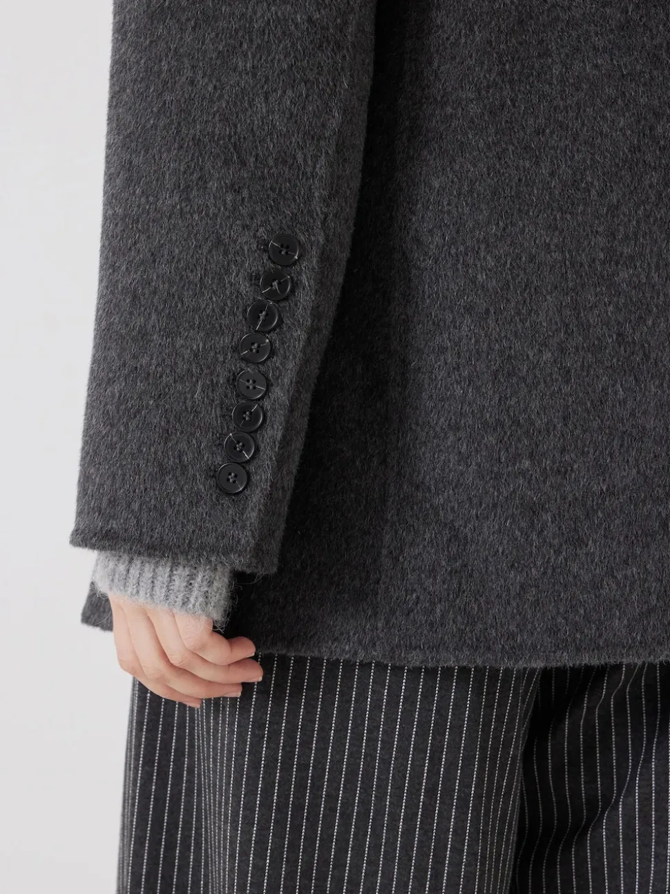 Hush Grey Pure Wool Double Faced Blazer