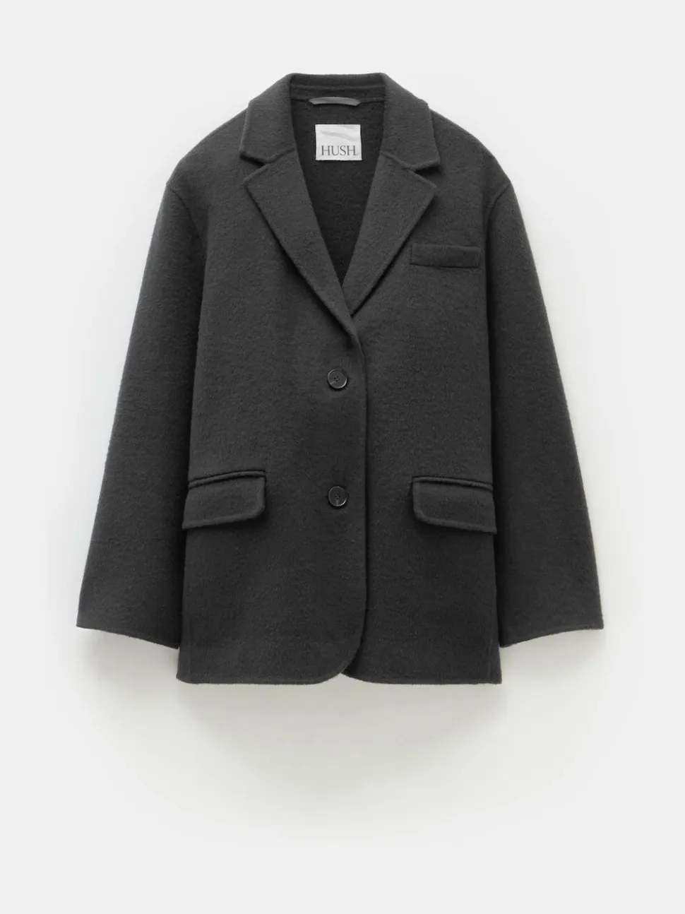 Hush Grey Pure Wool Double Faced Blazer