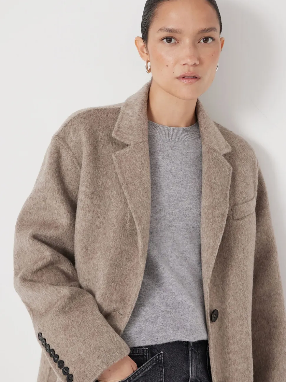 Hush Natural Pure Wool Double Faced Blazer