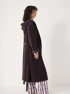 Hush Purple Fluffy Hooded Dressing Gown