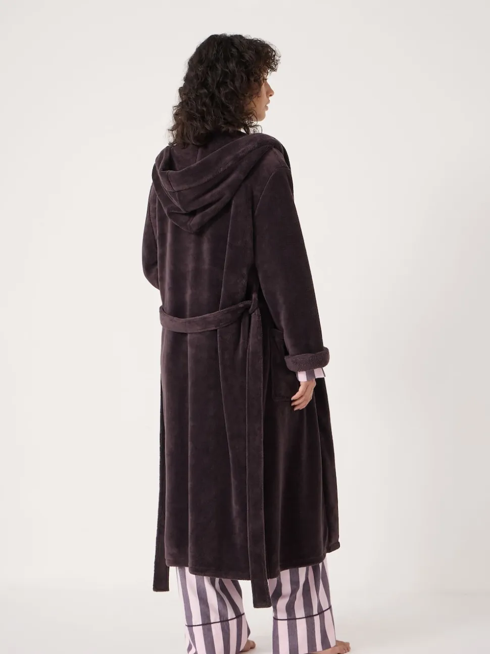 Hush Purple Fluffy Hooded Dressing Gown