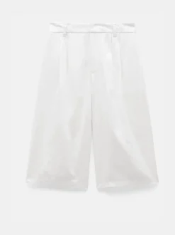 Hush White Linen Blend Lya Bermuda Shorts