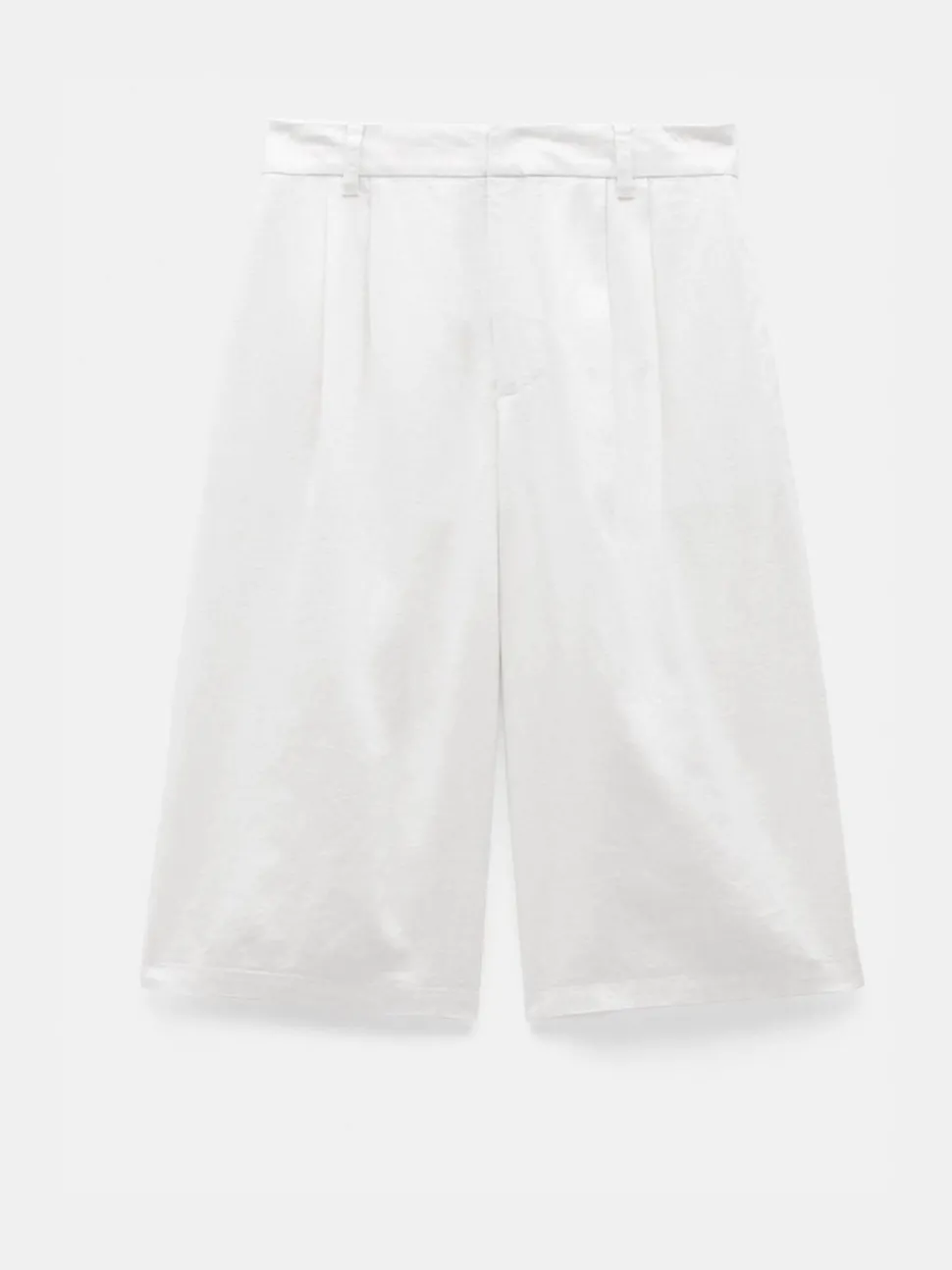 Hush White Linen Blend Lya Bermuda Shorts