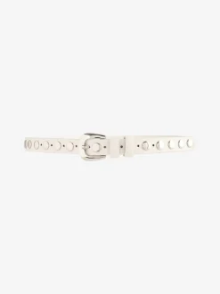 Hush White Seren Studded Leather Belt