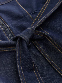 Indigo Blue Denim Jersey Jumpsuit