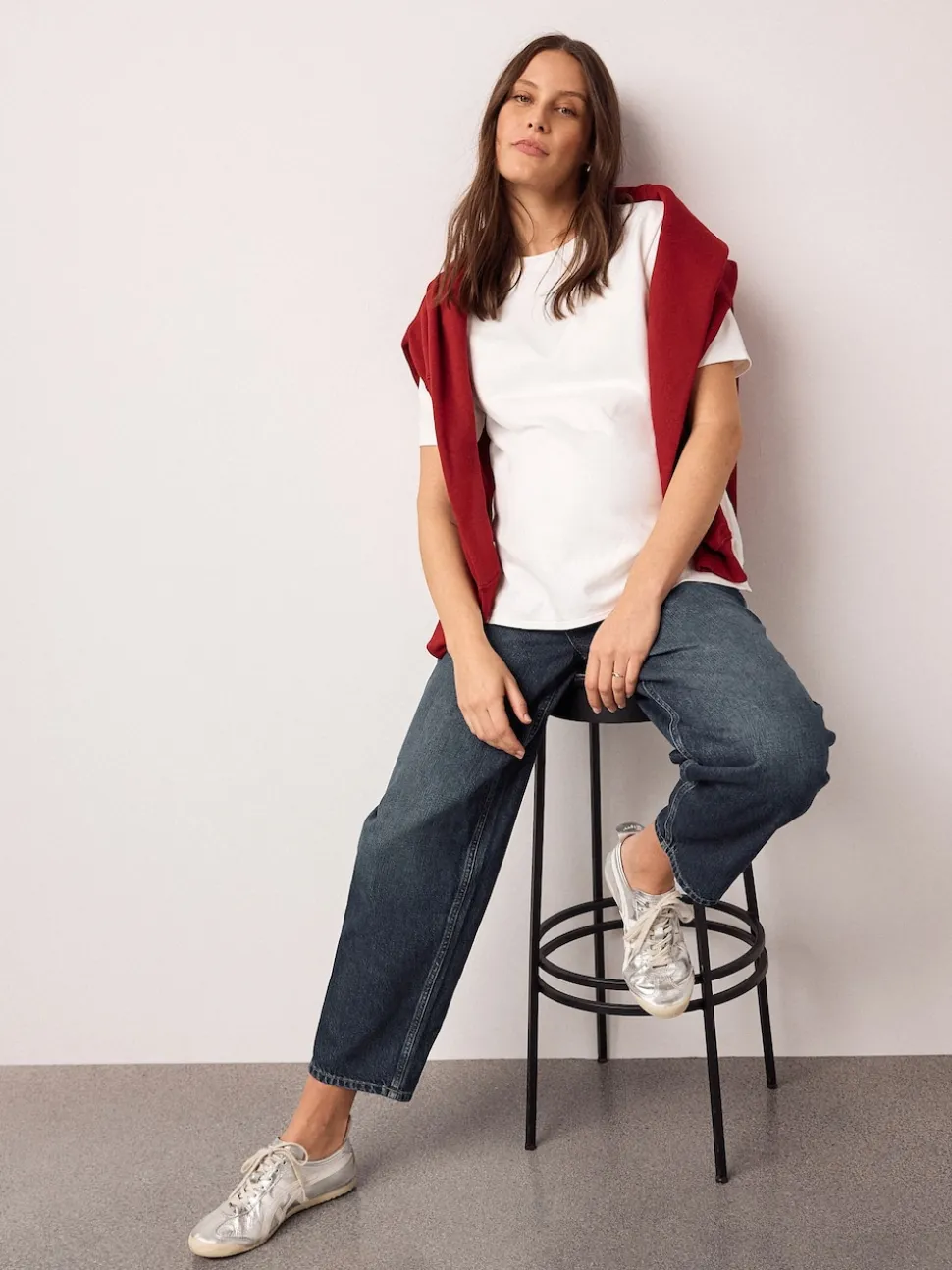 Indigo Maternity Barrel Denim Jeans