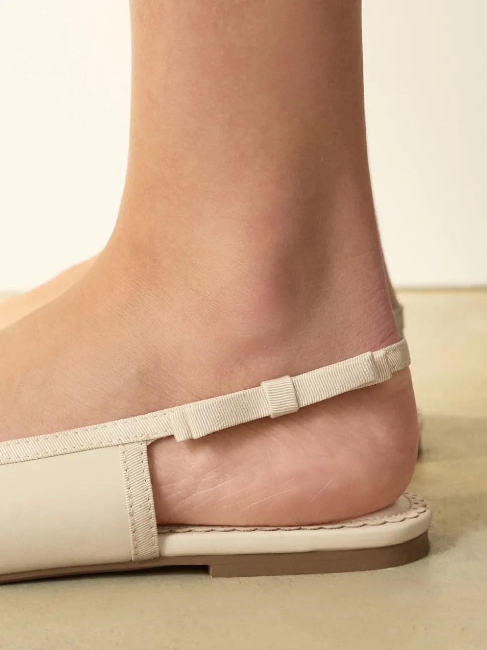 Ivory Forever Comfort® Point Toe Bow Back Slingback Flats