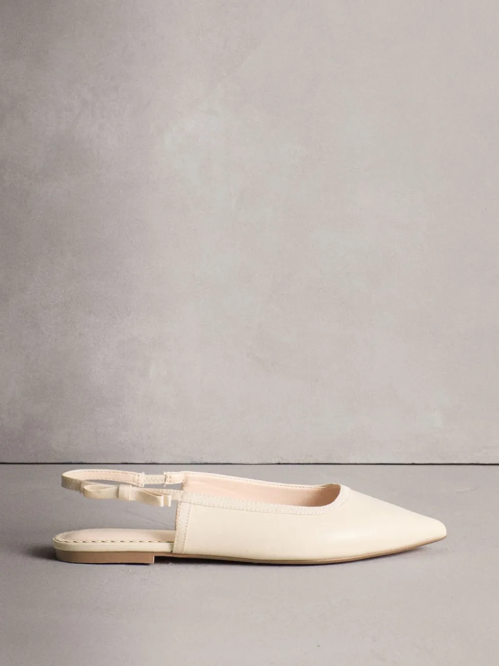 Ivory Forever Comfort® Point Toe Bow Back Slingback Flats