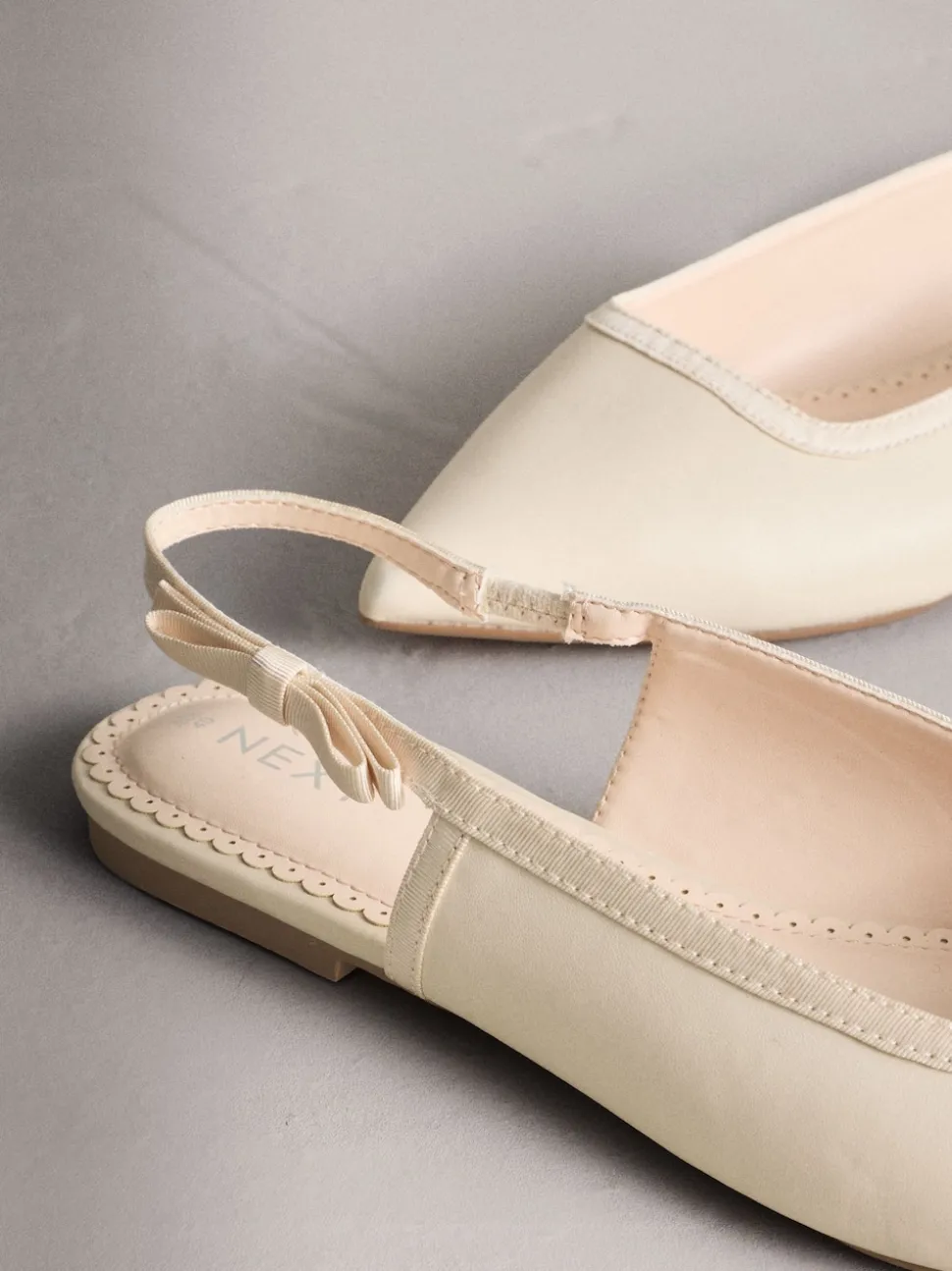 Ivory Forever Comfort® Point Toe Bow Back Slingback Flats