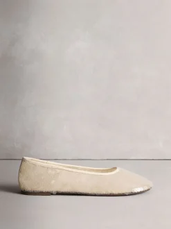 Ivory Forever Comfort® Round Toe Sequin Ballerina Flats