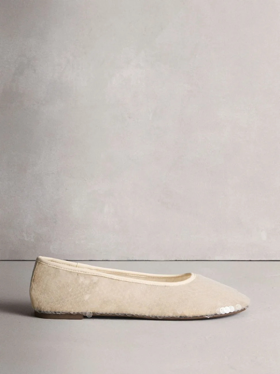 Ivory Forever Comfort® Round Toe Sequin Ballerina Flats