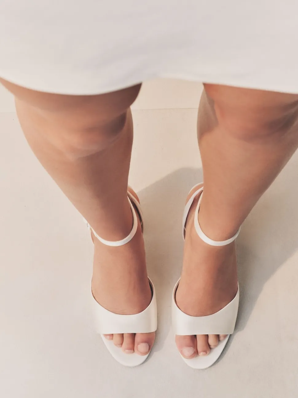 Ivory Forever Comfort® Wedding Round Toe Block Heel Bridal Sandals