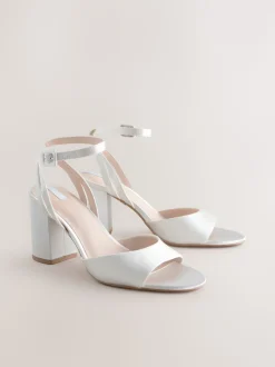 Ivory Forever Comfort® Wedding Round Toe Block Heel Bridal Sandals