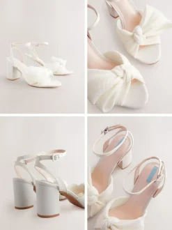 Ivory Forever Comfort® Wedding Bow Block Bridal Heel Shoes