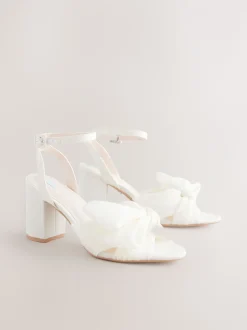 Ivory Forever Comfort® Wedding Bow Block Bridal Heel Shoes