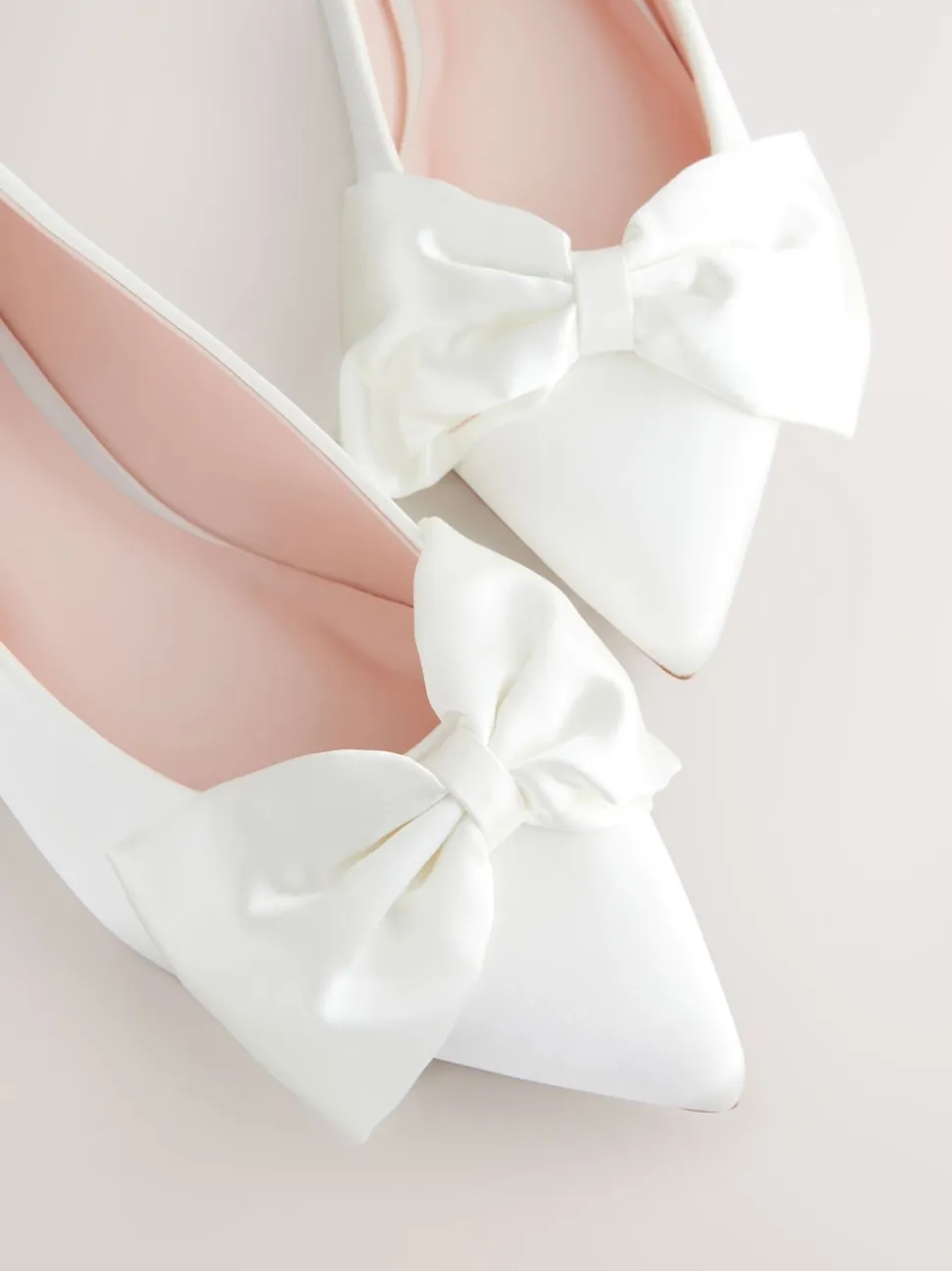 Ivory Forever Comfort® Wedding Point Toe Bow Bridal Ballet Shoes