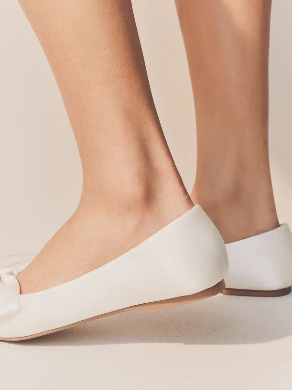 Ivory Forever Comfort® Wedding Point Toe Bow Bridal Ballet Shoes